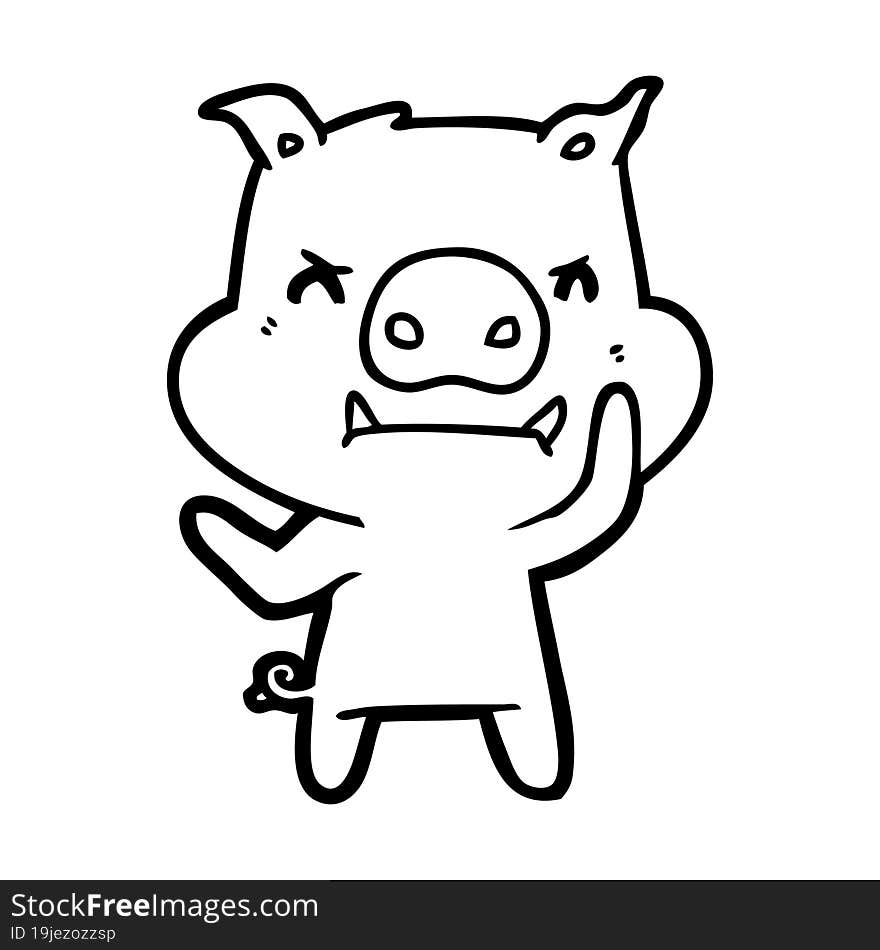 angry cartoon pig. angry cartoon pig