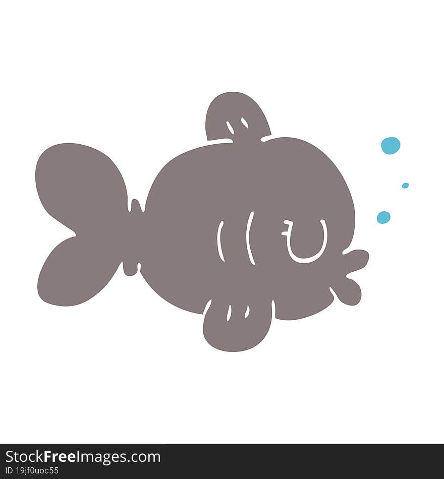 funny cartoon doodle fish