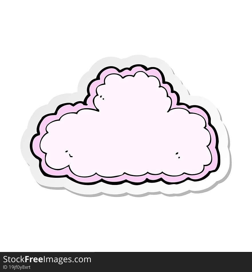 sticker of a cartoon cloud symbol