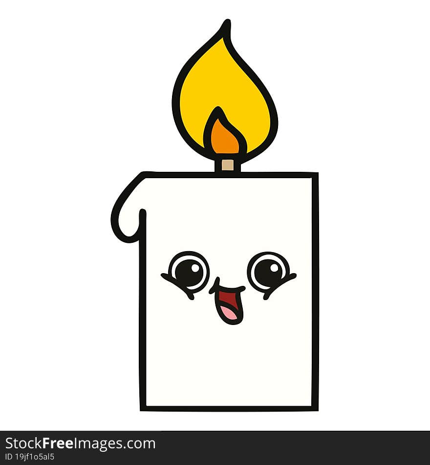 Cute Cartoon Lit Candle