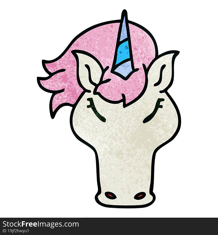 quirky hand drawn cartoon unicorn