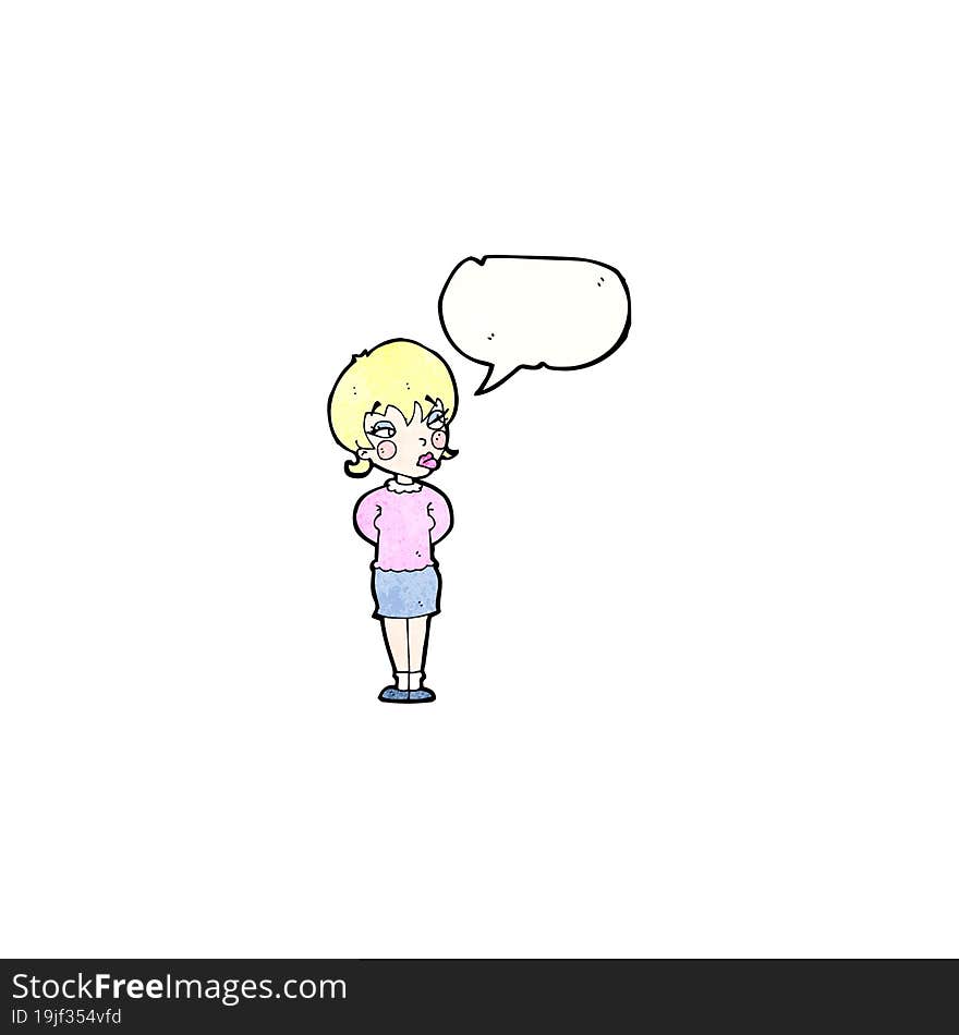 cartoon bored woman