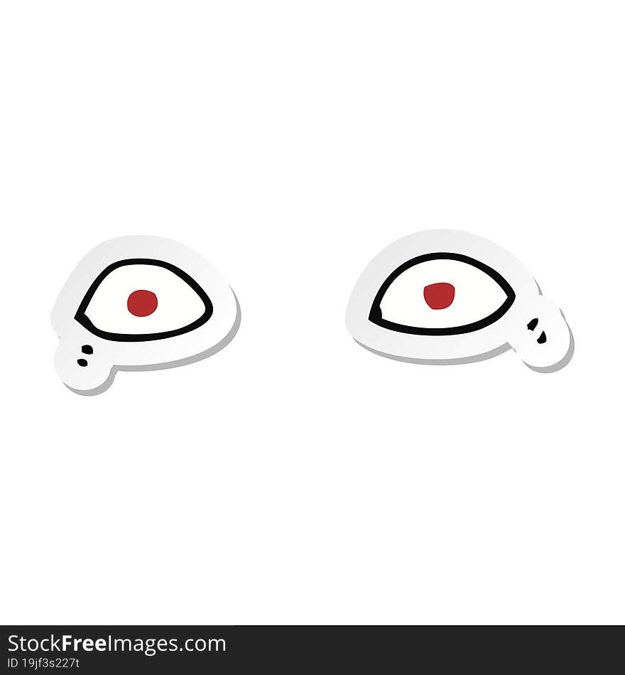 sticker of a cartoon eyes