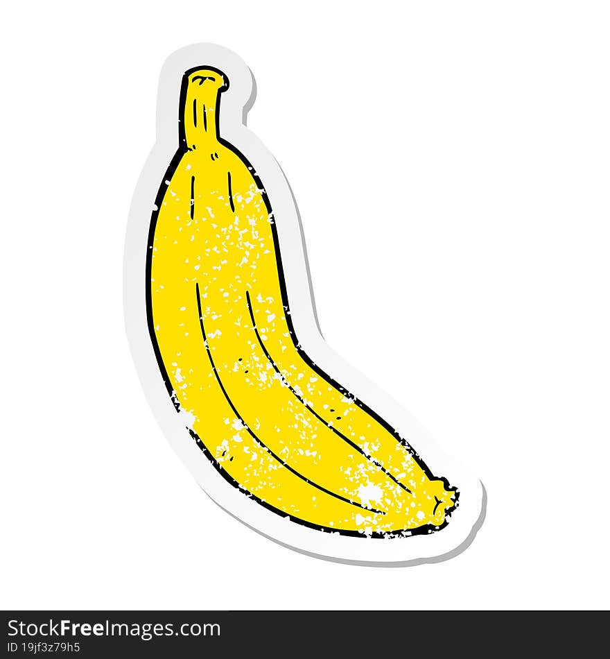 distressed sticker of a cartoon banana