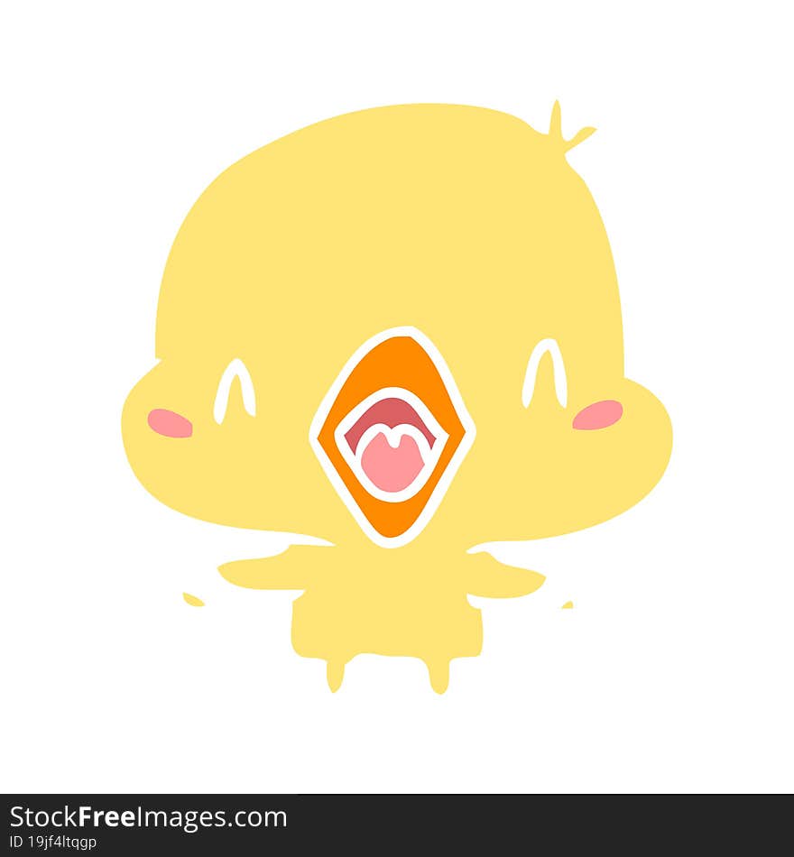 flat color style cartoon happy bird