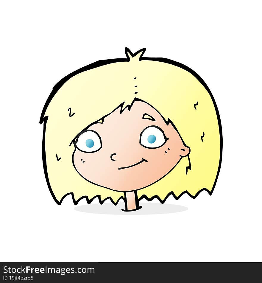 cartoon happy female face