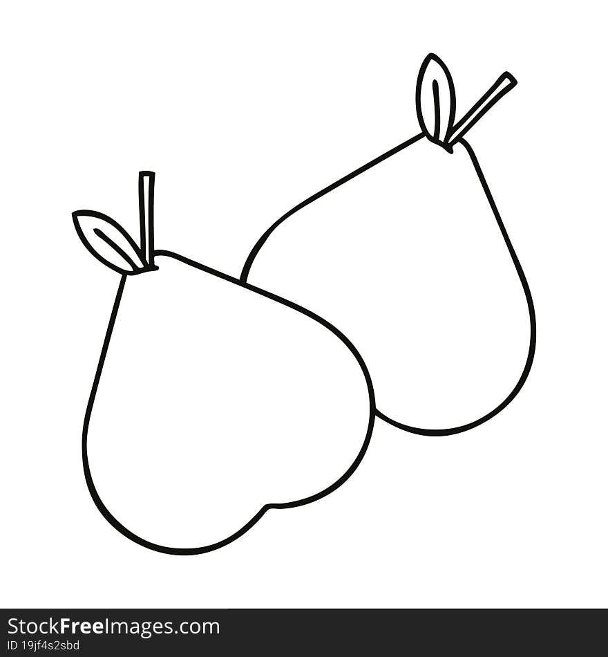 line drawing cartoon pears