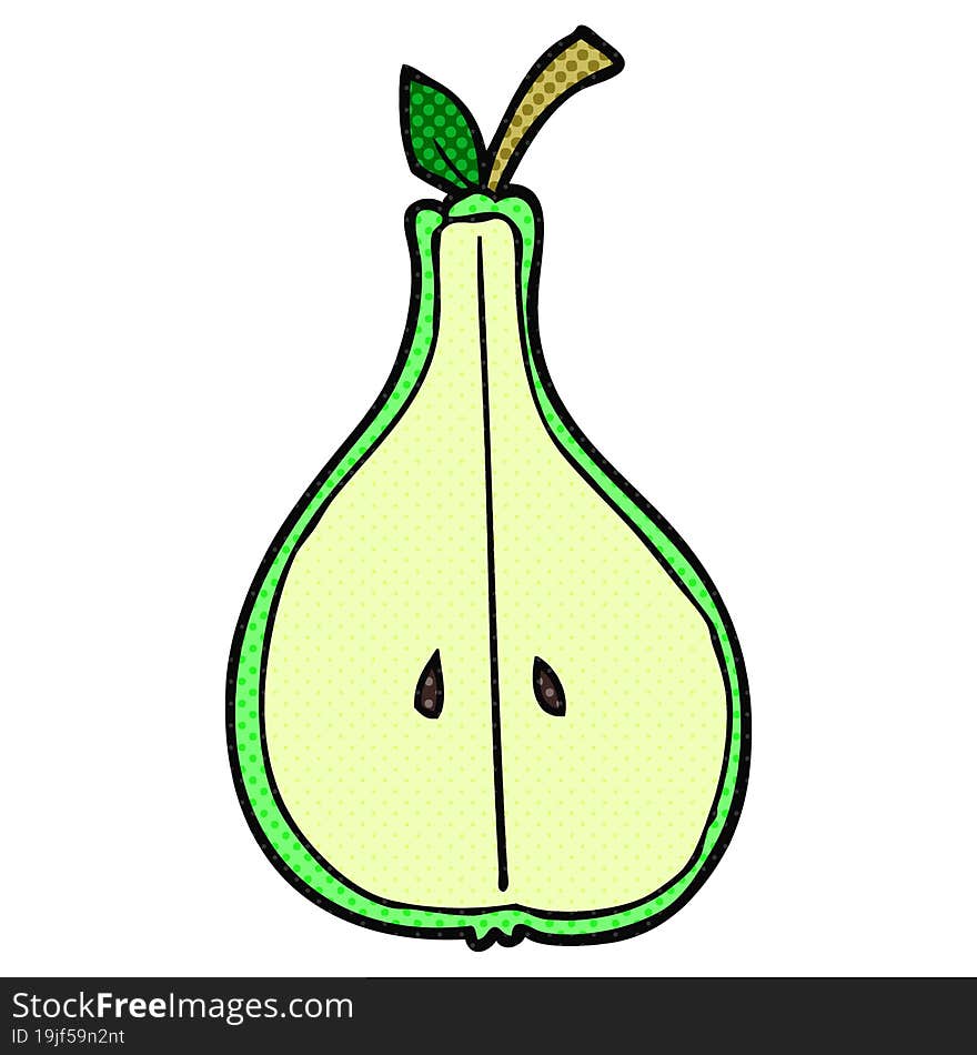 cartoon half pear