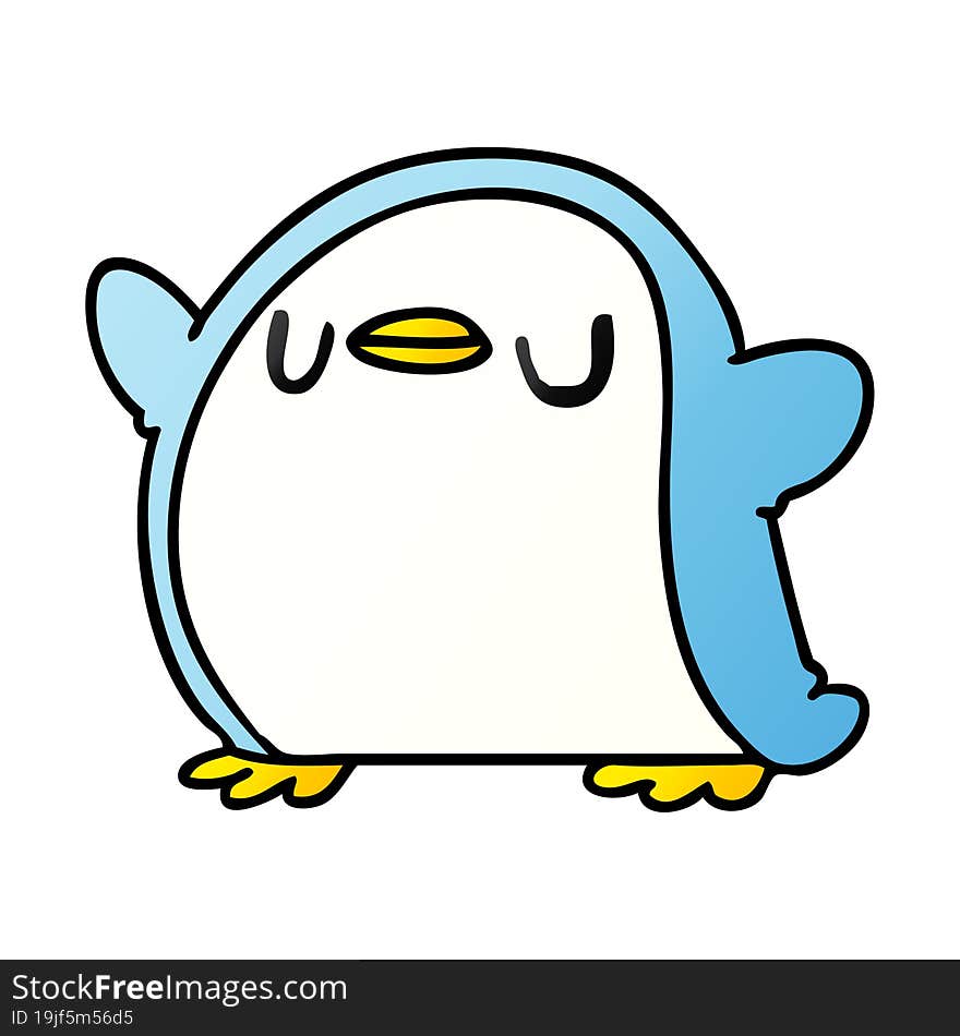 gradient cartoon kawaii of a cute penguin