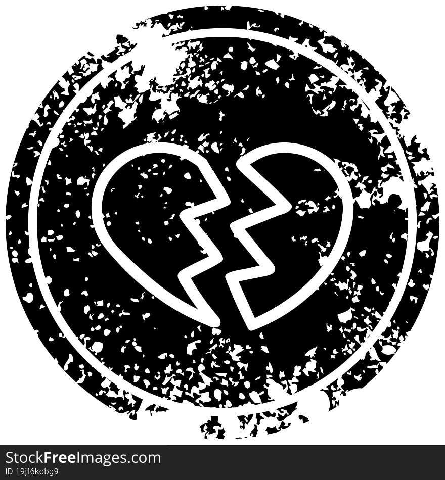 broken heart distressed icon