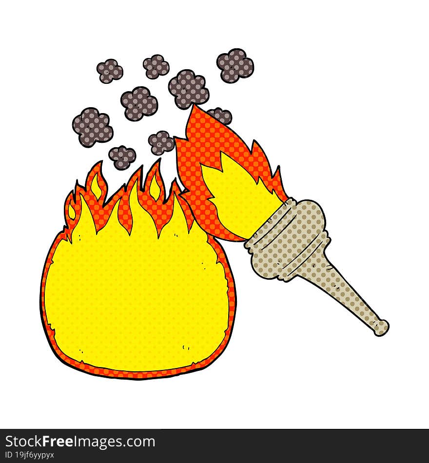 cartoon flaming torch