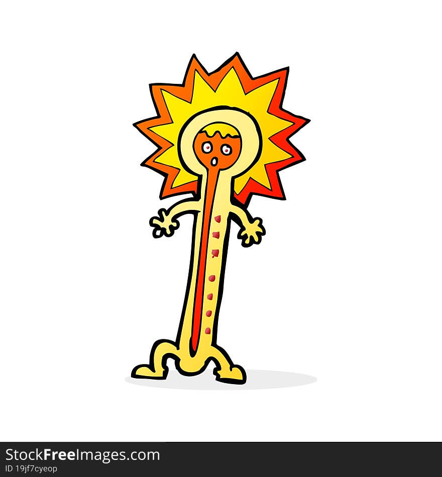 cartoon hot thermometer