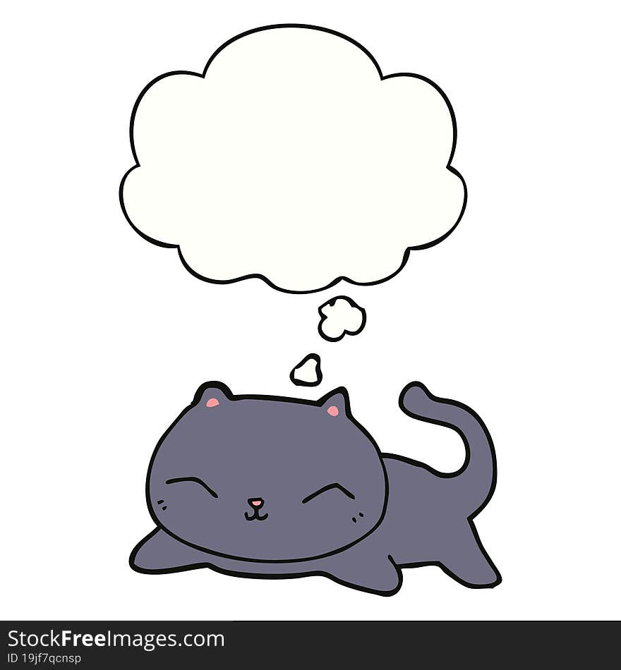 cartoon cat and thought bubble