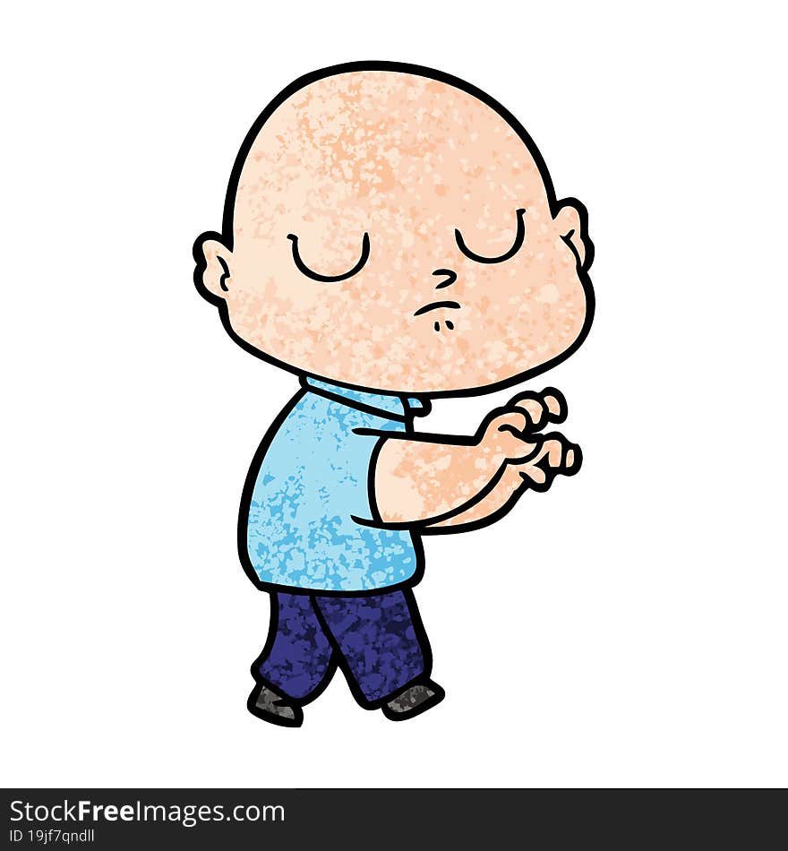 cartoon bald man. cartoon bald man