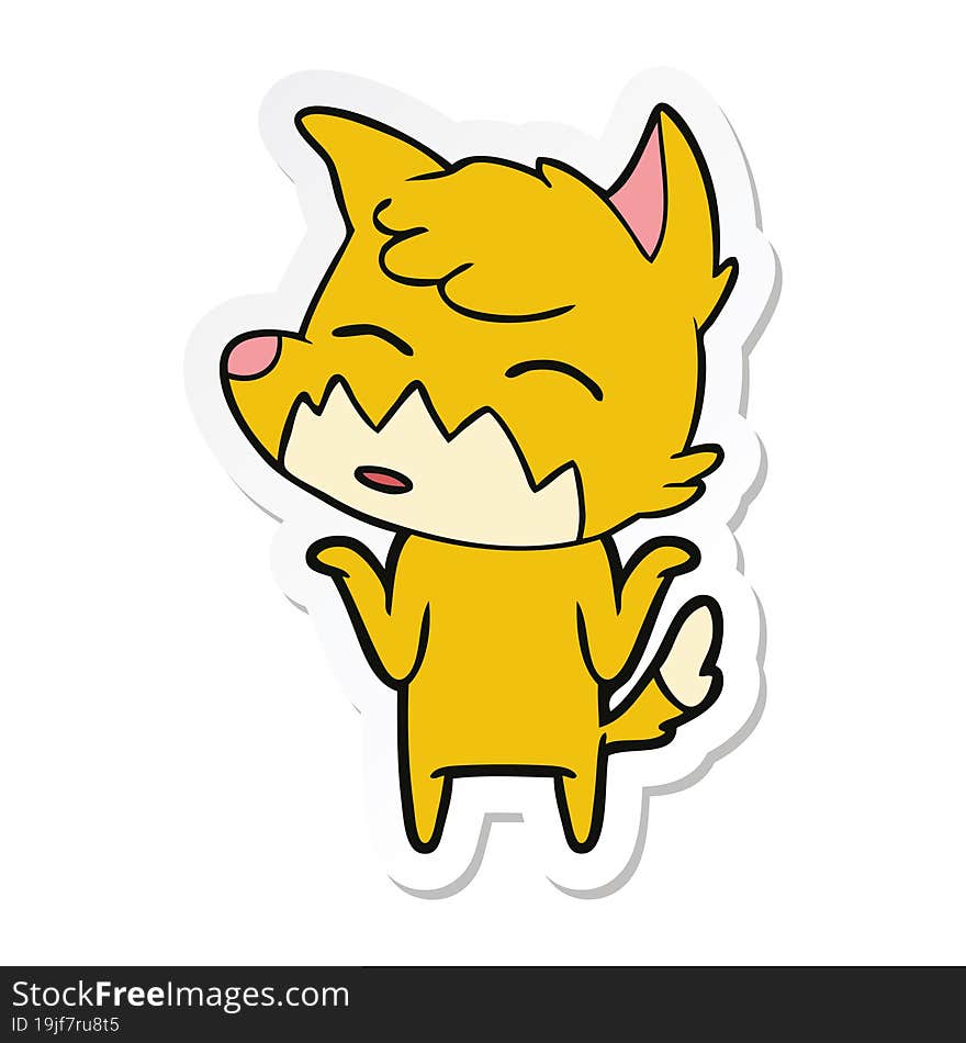 sticker of a cartoon fox