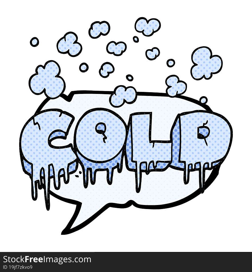 comic book speech bubble cartoon cold text symbol