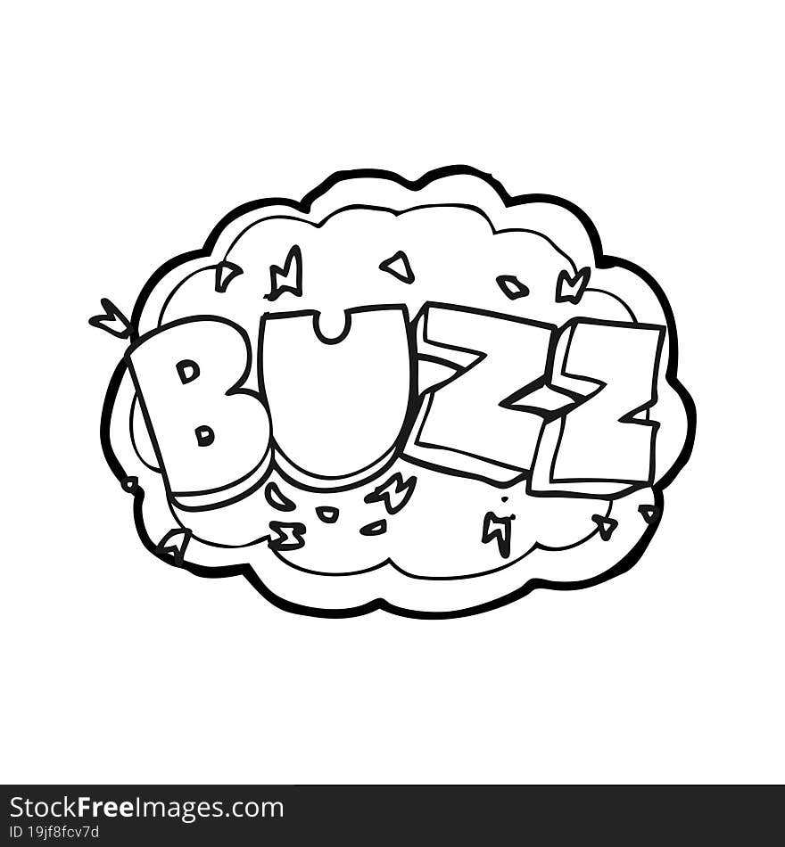 black and white cartoon buzz symbol