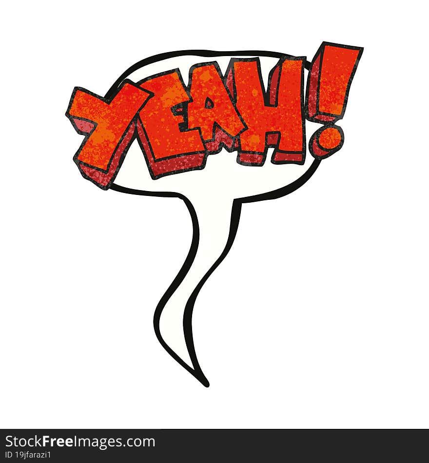 yeah! speech bubble textured cartoon shout