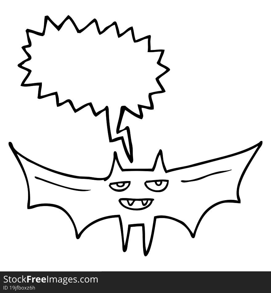 speech bubble cartoon halloween bat