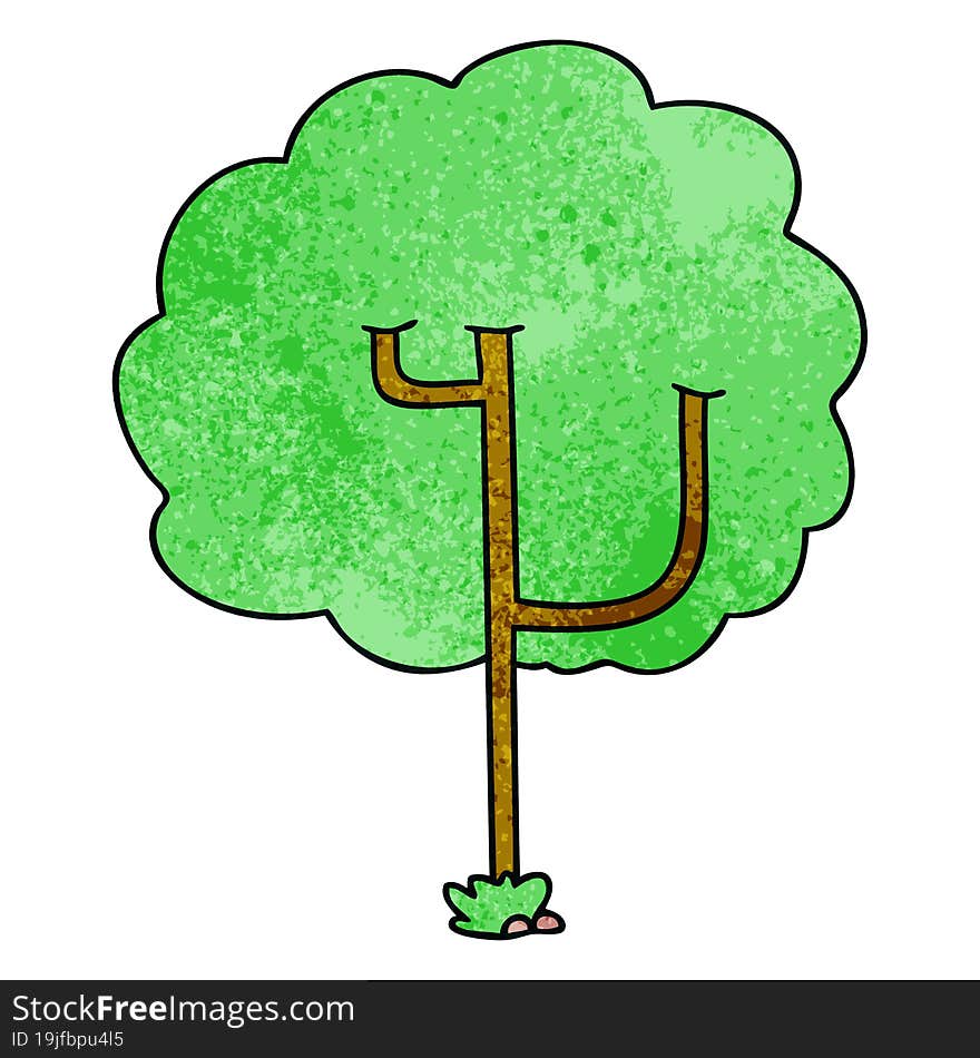 quirky hand drawn cartoon tree