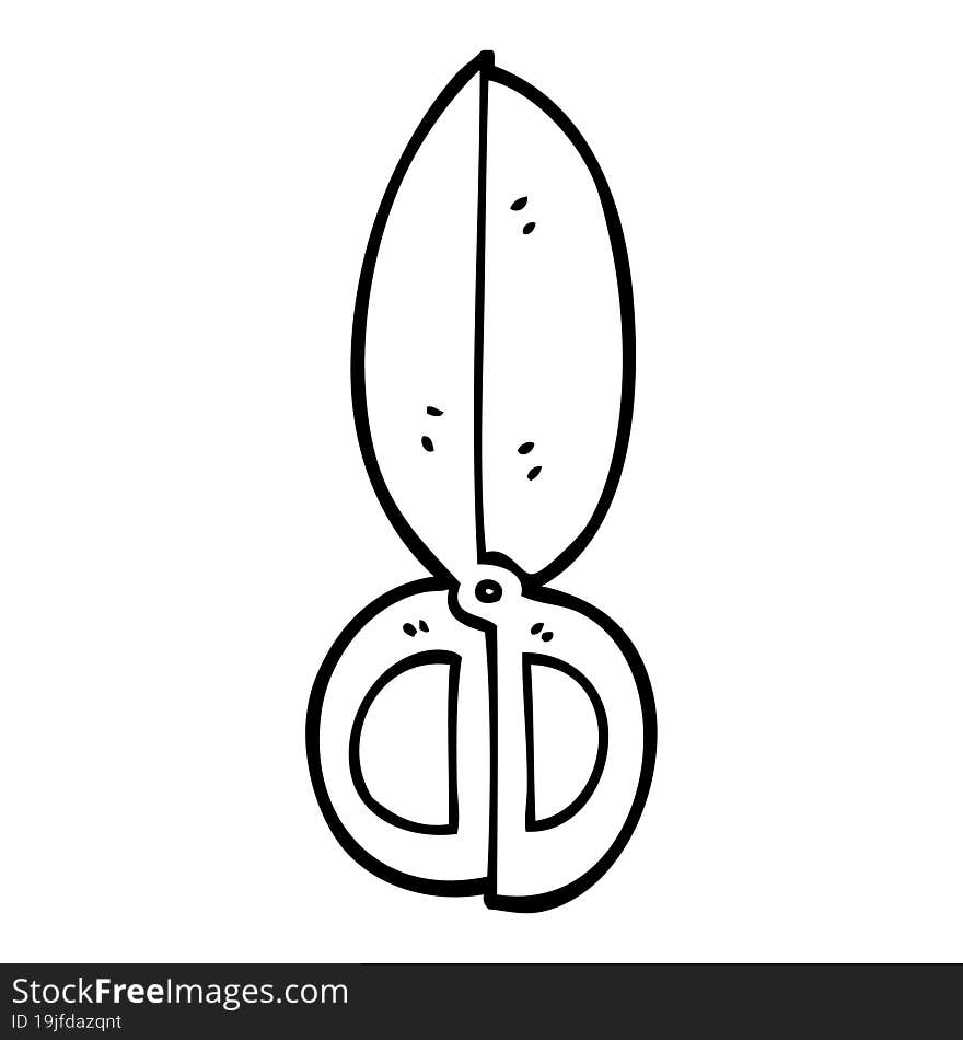 Line Drawing Cartoon Closed Scissors