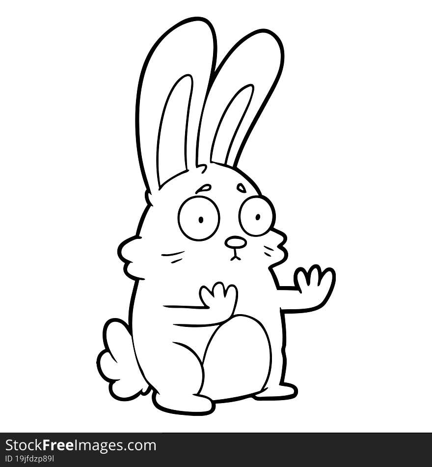 cartoon scared rabbit. cartoon scared rabbit