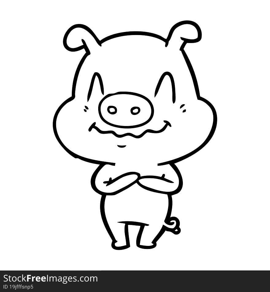 nervous cartoon pig. nervous cartoon pig