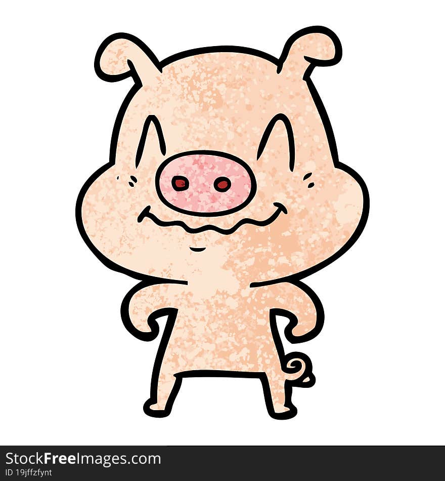 nervous cartoon pig. nervous cartoon pig