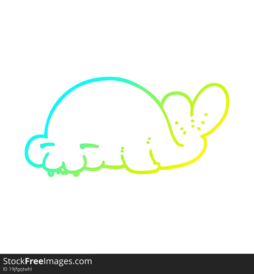 cold gradient line drawing cartoon seal