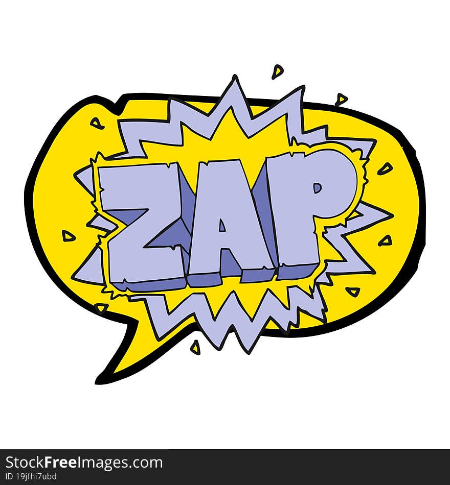 Speech Bubble Cartoon Zap Explosion Sign