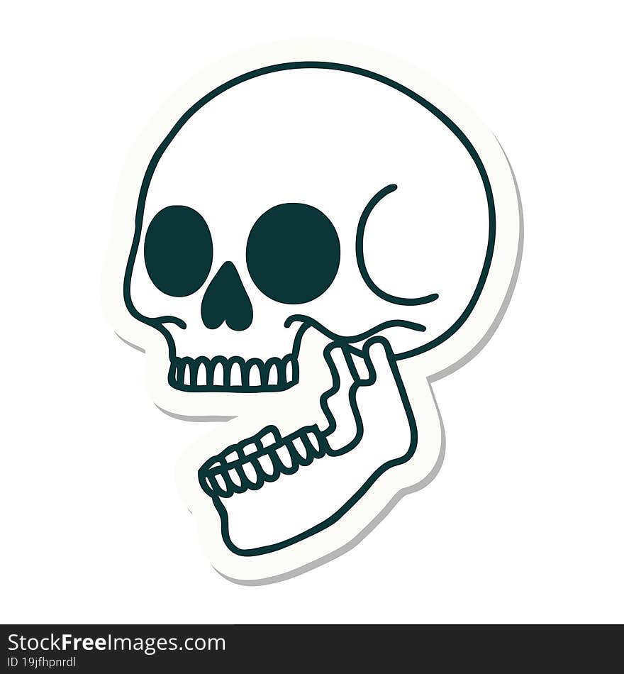 tattoo style sticker of a skull