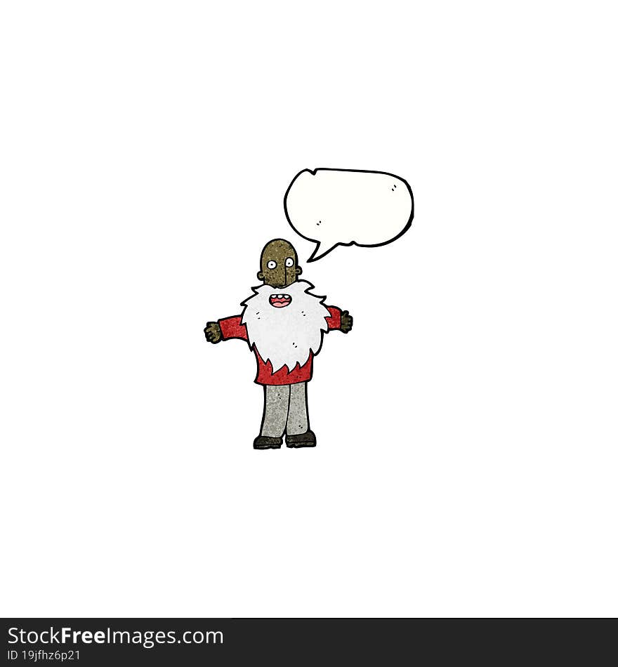 cartoon bearded old man with speech bubble