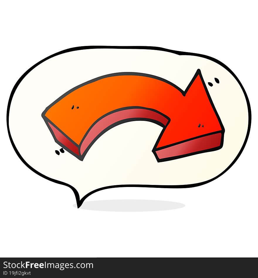 speech bubble cartoon pointing arrow