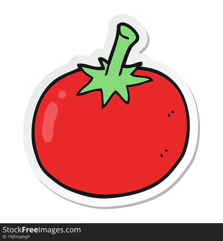 Sticker Of A Cartoon Tomato