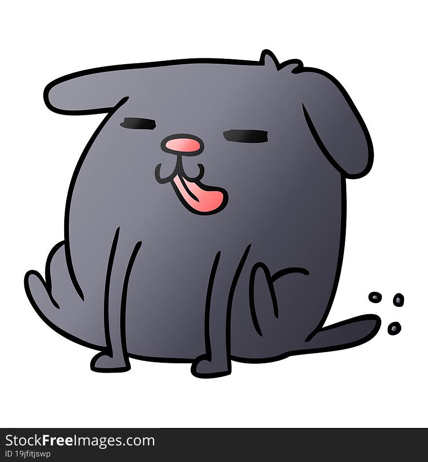 gradient cartoon kawaii of a cute dog