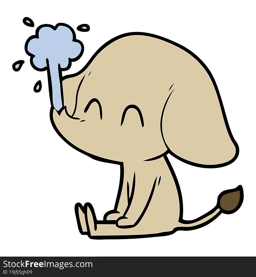 cute cartoon elephant spouting water. cute cartoon elephant spouting water