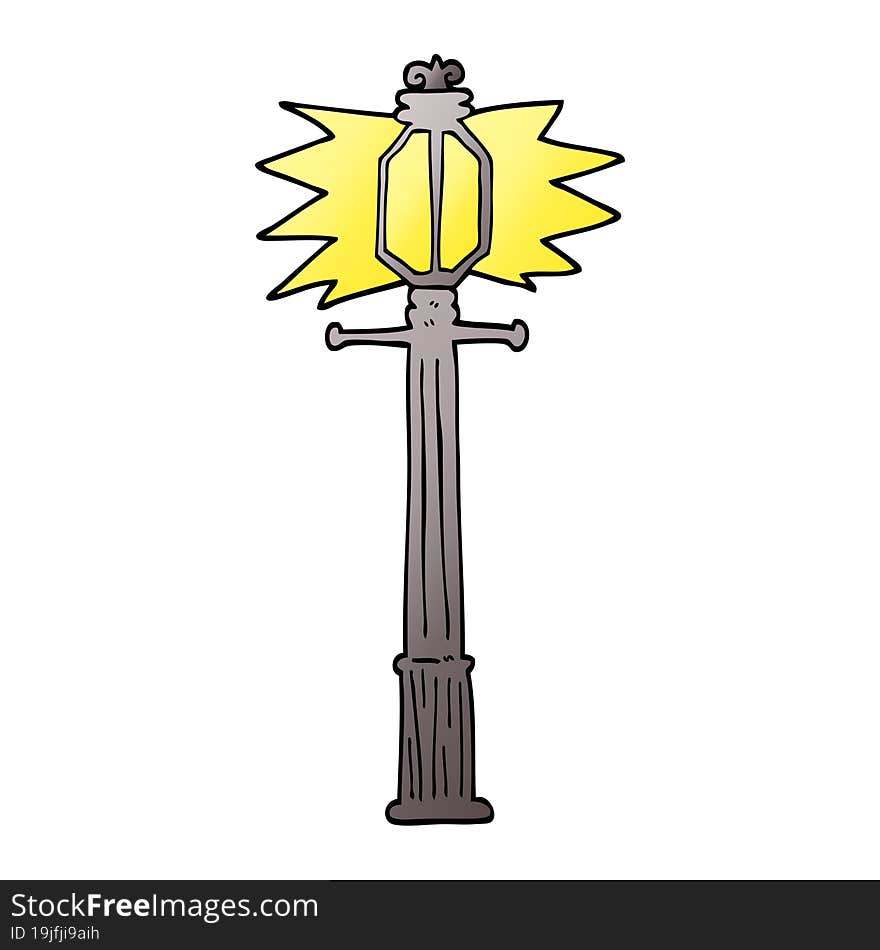 vector gradient illustration cartoon lamp post