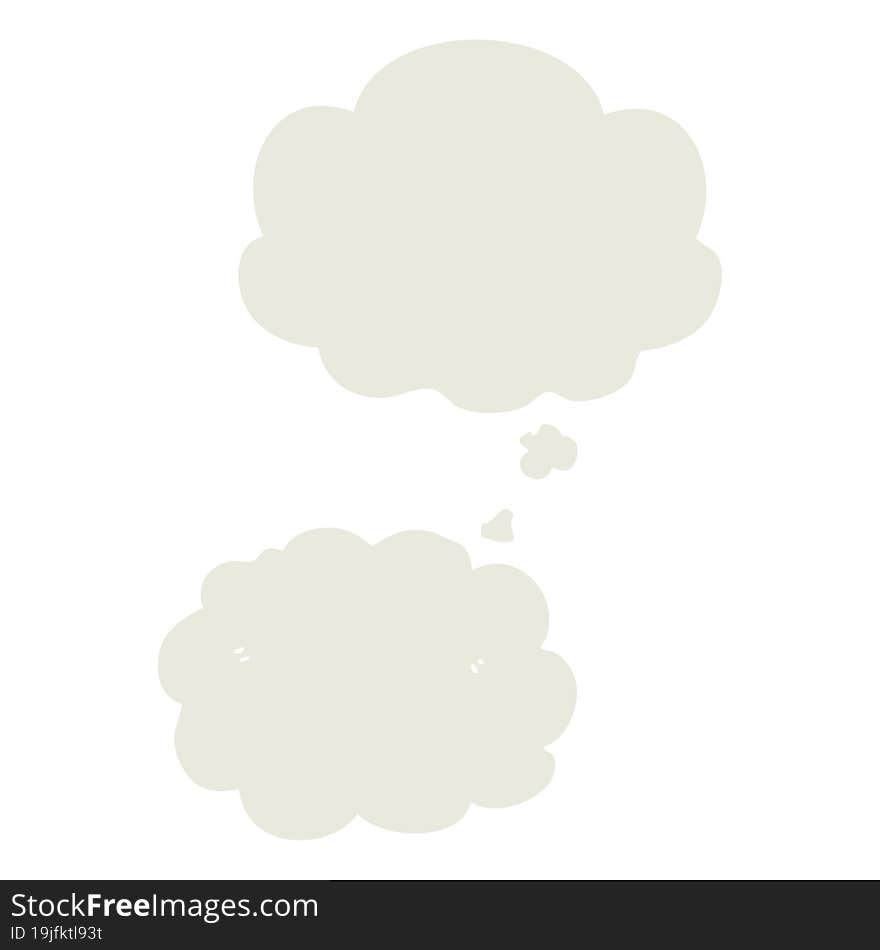 cartoon cloud and thought bubble in retro style