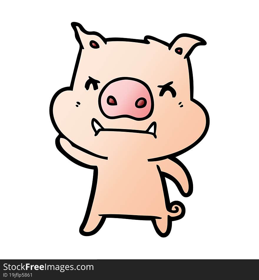 angry cartoon pig. angry cartoon pig