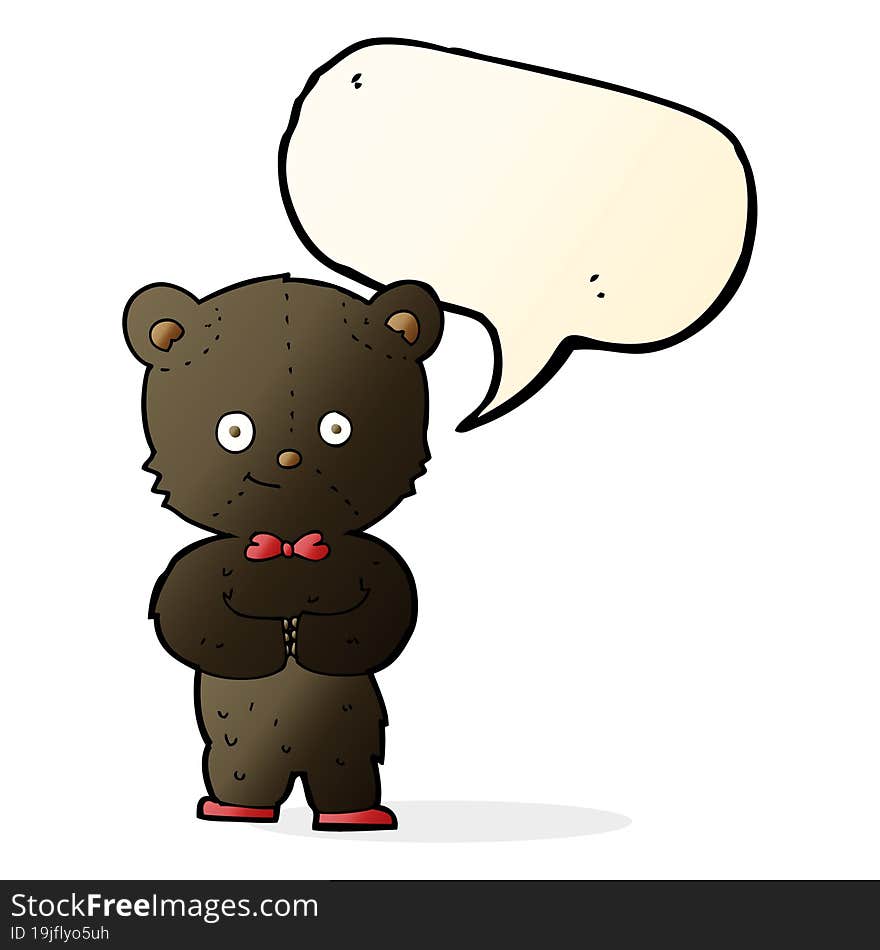 cartoon cute little bear with speech bubble