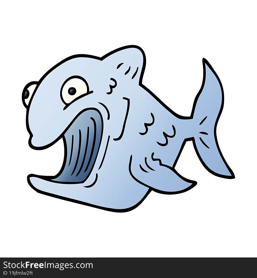 funny cartoon doodle fish