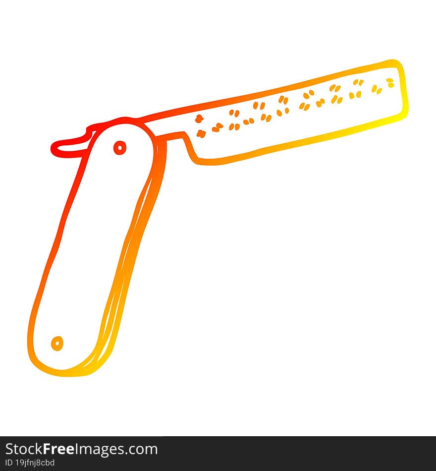 warm gradient line drawing cartoon cut throat razor