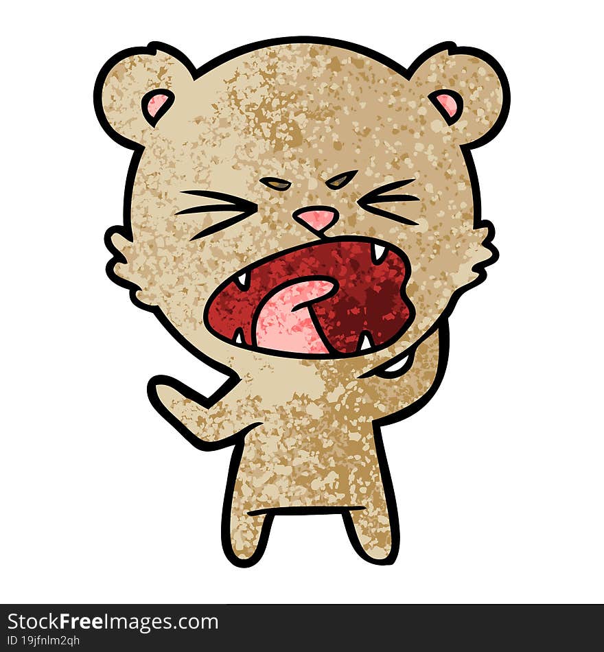 angry cartoon bear shouting. angry cartoon bear shouting