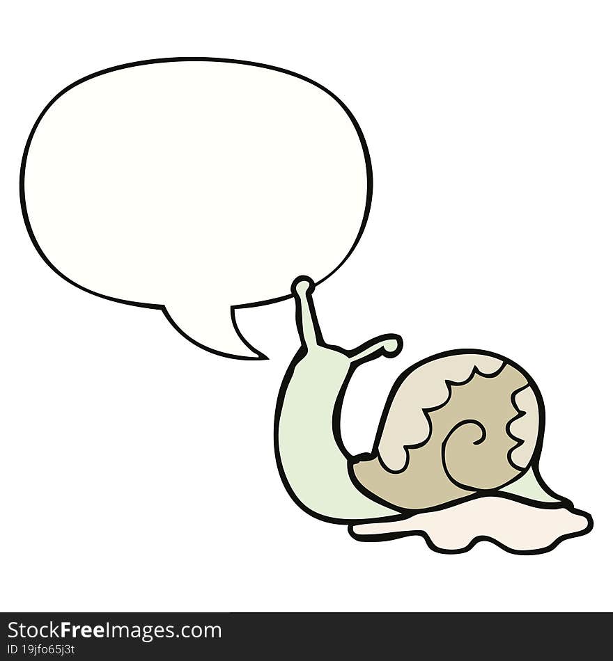 Cartoon Snail And Speech Bubble