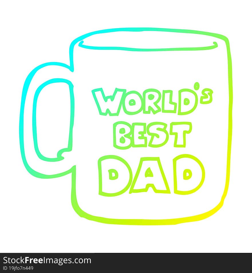 Cold Gradient Line Drawing Worlds Best Dad Mug