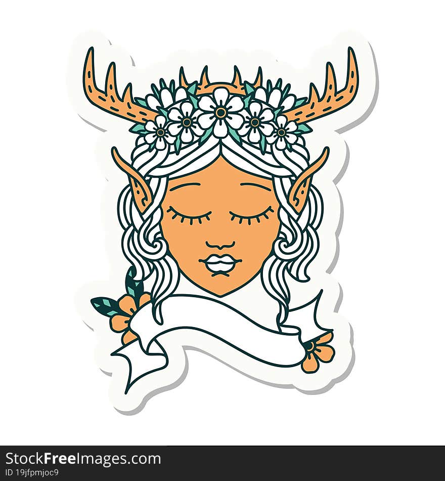 Elf Druid Character Face Sticker