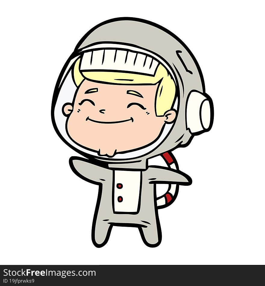 happy cartoon astronaut. happy cartoon astronaut