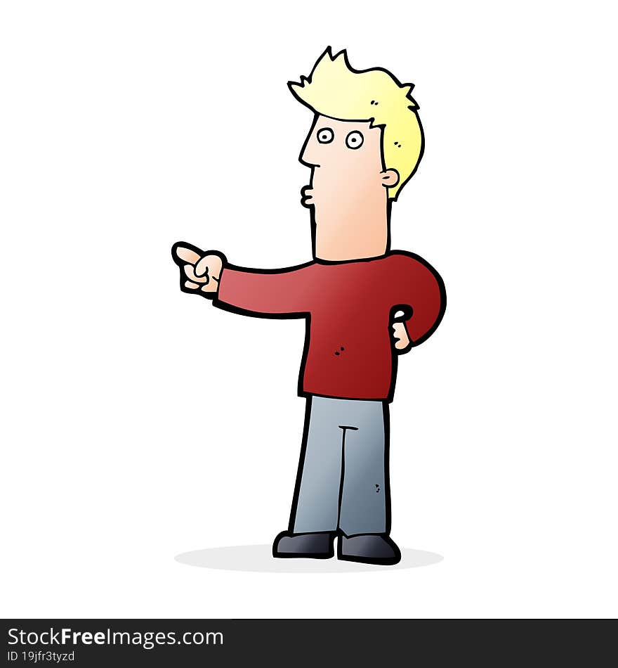 cartoon man pointing