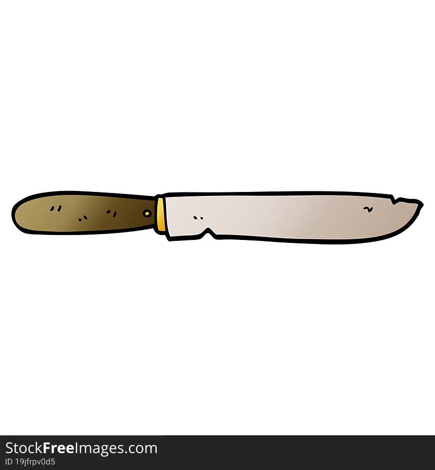 cartoon doodle bread knife