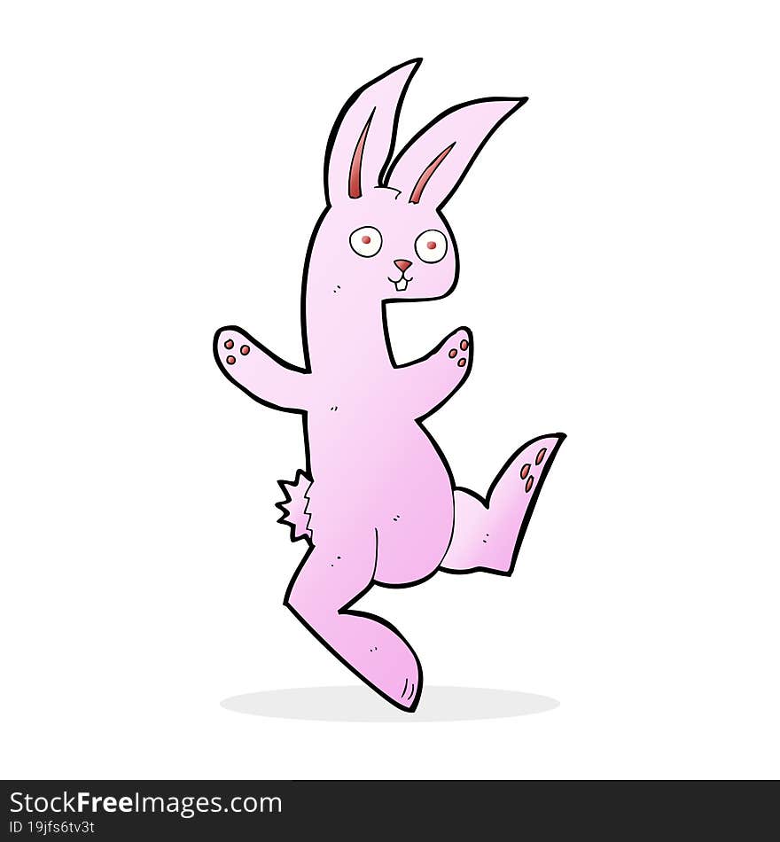 funny cartoon pink rabbit